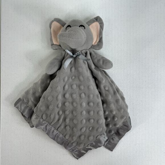 Pro Goleem Elephant Lovey Soft Security Blanket Snuggle Toy Minky Satin Trim - Picture 3 of 7
